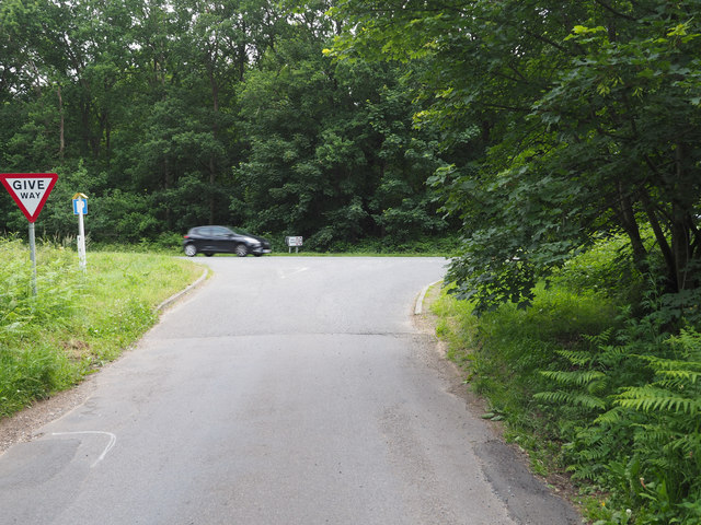 Minor road junction with A134 © David Pashley :: Geograph Britain and ...