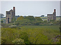 SW6940 : Wheal Uny - engine houses on Hind's shaft by Chris Allen