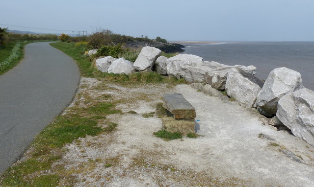 Seat and viewing area along the Wales Coast Path