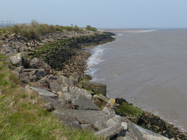 Sea defences near Greenfield Dock