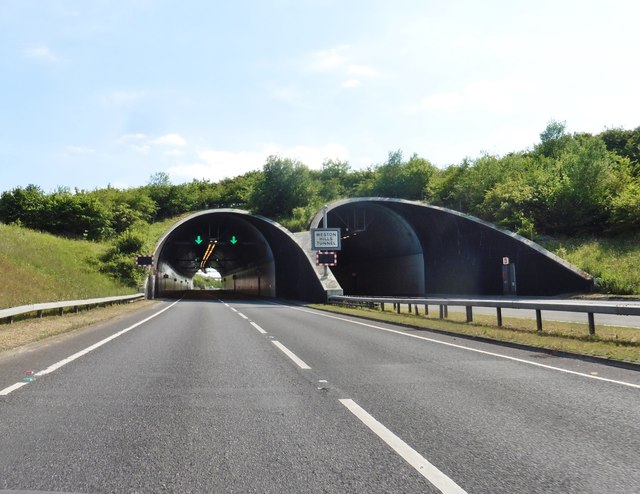 Weston Hills tunnel on the A505 near Baldock