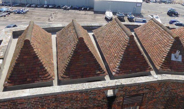Calshot Castle - Small roofs over outer buildings