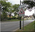 SP2032 : Wild fowl warning sign alongside the A429, Moreton-in-Marsh by Jaggery