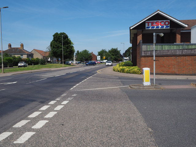 North towards traffic lights on A1075