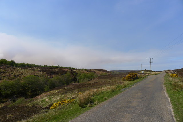 The A897 on the right bank of Halladale River