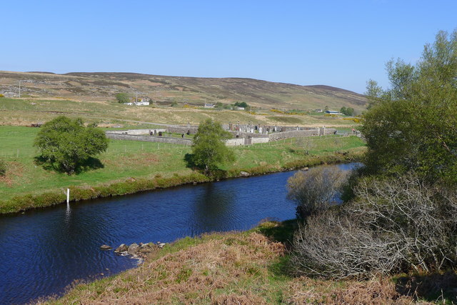 Looking across the Halladale River to Trantlemore Cemetery