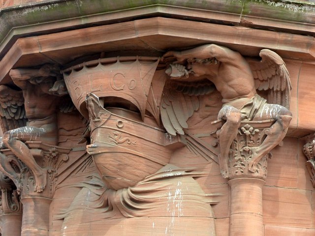 Sculpture over the entrance, Bank of Scotland, Govan