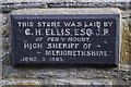 Neuadd Ffestiniog commemorative stone