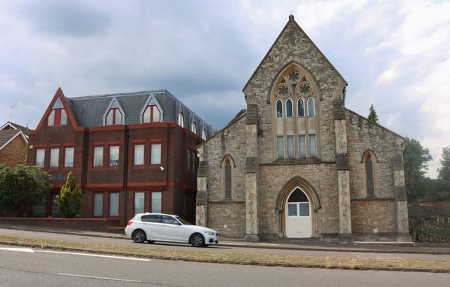 Old church and offices on Egham Hill