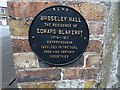 Plaque on Broseley Hall