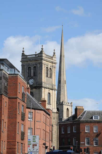 All Saints tower and St Andrew's spire