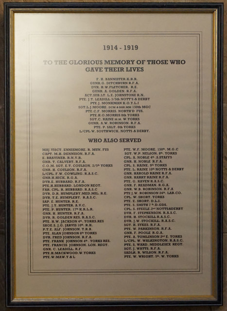 Ww1 Roll Of Honour © Ian S Cc By Sa20 Geograph Britain And Ireland