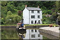 Narrow boat by Boathouse Cottage, Llanfoist