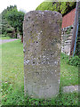 Defaced milestone outside Coleford, Forest of Dean