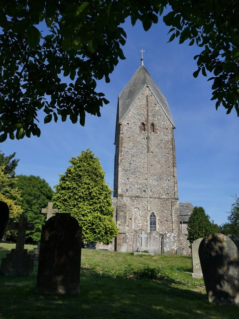 Sompting church from the west, July 2019