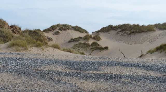 Dunes and beach along the Wales Coast Path