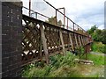 Rusty footbridge over the railway