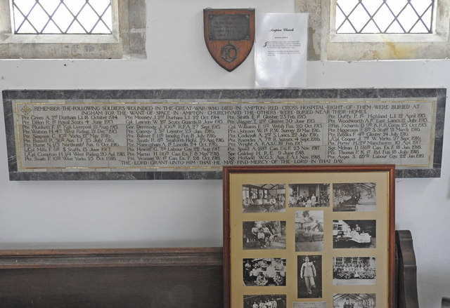 Memorial to the 40 men who died in Ampton VAD Hospital