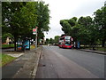 Bus stop and shelter on Green Lanes (A105)