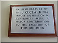 Romsey Abbey: plaque inside the hall