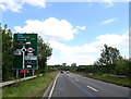 Approaching a roundabout on the A120 towards Colchester