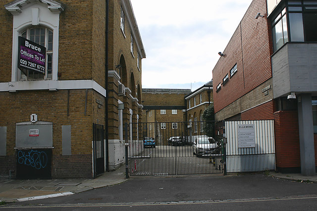 Entrance to former Hampstead tram depot, Cressy Road, NW3