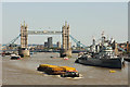 TQ3380 : River Thames, HMS Belfast & Tower Bridge by Richard Croft