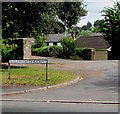 Llew-a-dor Cwrt name sign facing Mill Street, Caerleon