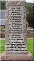 Names of the fallen on the Llandogo war memorial