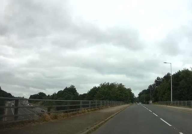 The B3181 crossing over the M5 motorway