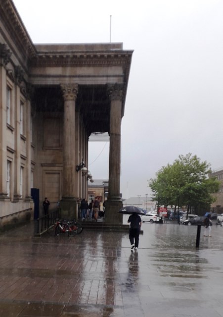 Huddersfield Station in the rain