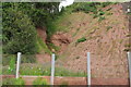 Cliff erosion close to Teignmouth sea wall