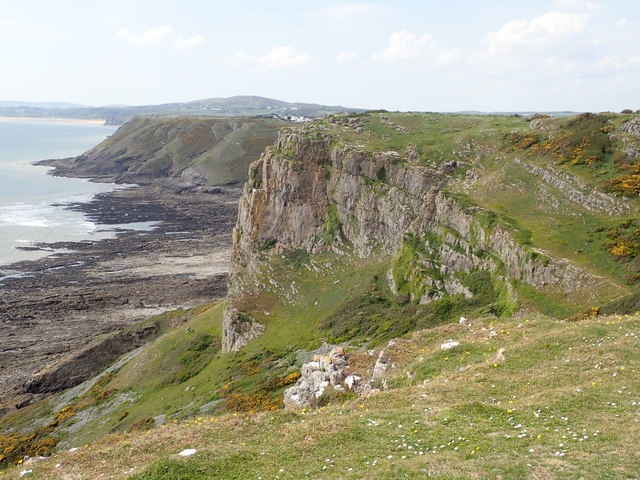 what do you think the origin of the broad, flat surface is above the coastal cliffs shown below?