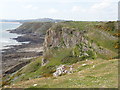 SS5686 : Coastal cliffs from Pwll Du Head. by Eirian Evans
