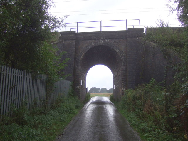 Railway bridge over the road to Broom Hall Farm