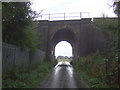 Railway bridge over the road to Broom Hall Farm