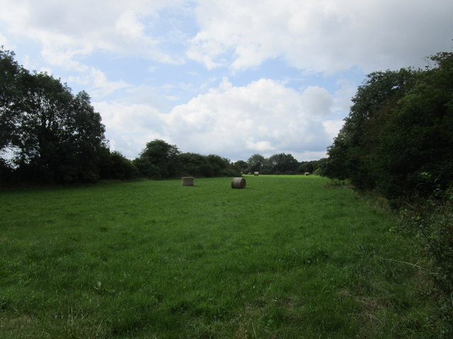 Grass field with baled hay © Jonathan Thacker :: Geograph Britain and ...