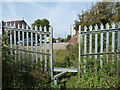 Steel stile on public footpath, Swanscombe