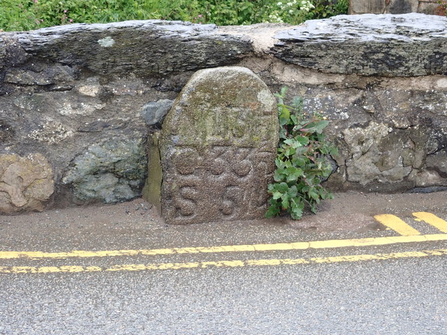 Old milestone on Aberdaron bridge