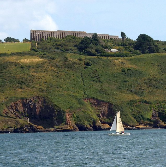 The wall above Bovisand Fort from the Tamar
