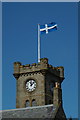 The Shetland flag flying on Lerwick Town Hall