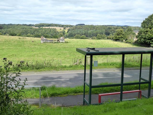 Bus shelter and collapsed shed