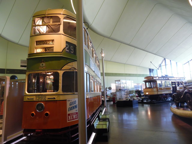 Glasgow tramcar 1392 in the Riverside Museum