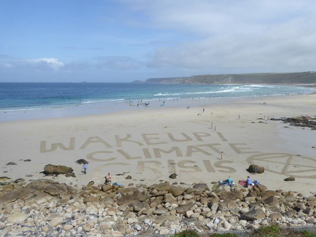 Message on the beach at Sennen Cove