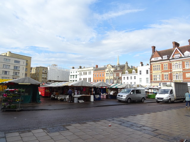 The marketplace in Cambridge city centre