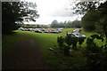 View of cars parked on the grass for the Hedingham Castle Classic and Vintage Car Show