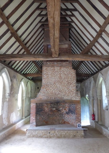 Temple Manor - Upper chamber with large fireplace