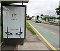 ST3091 : IT ENDS advert on a Malpas Road bus shelter, Newport by Jaggery