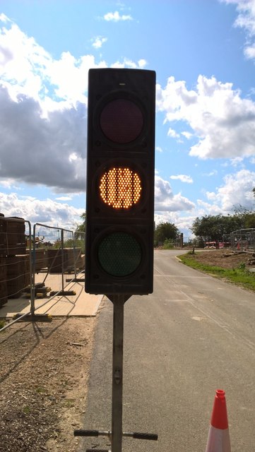 Temporary Traffic Light On Hurn Road,... © Paul Bryan Cc-by-sa/2.0 ...