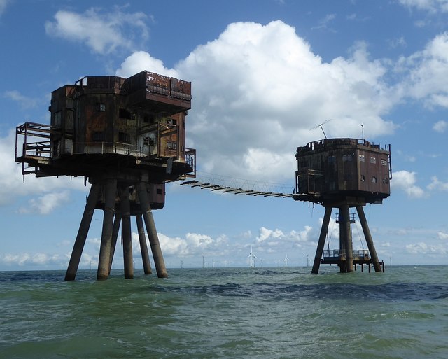 Red Sands Maunsell Fort - Control & Gunnery tower linked